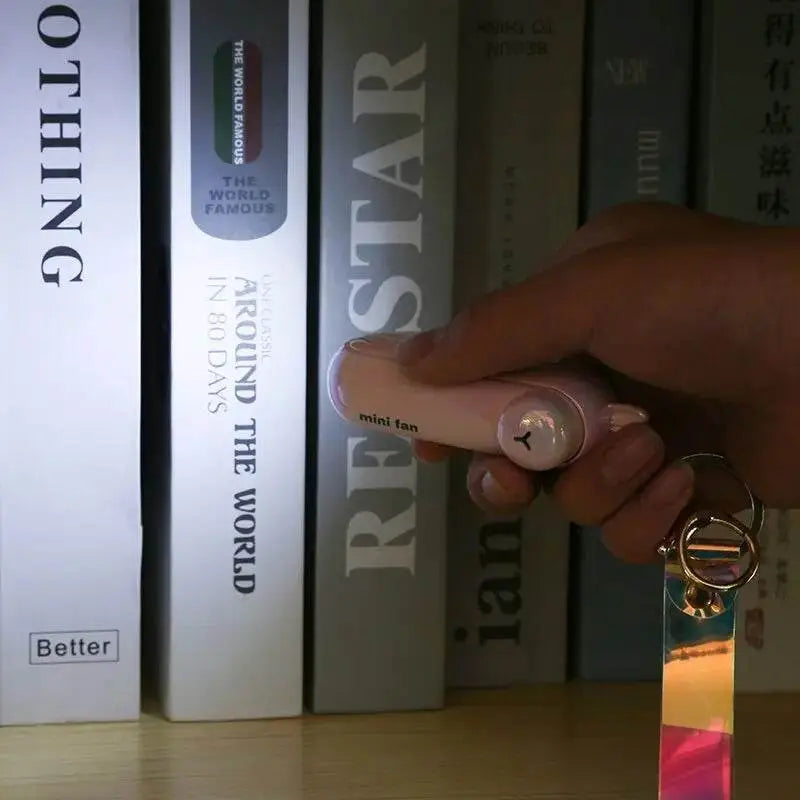 Cute Portable Mini Handheld Fan: Rechargeable Pocket Fan with Built-In Torch - Vox Megastore