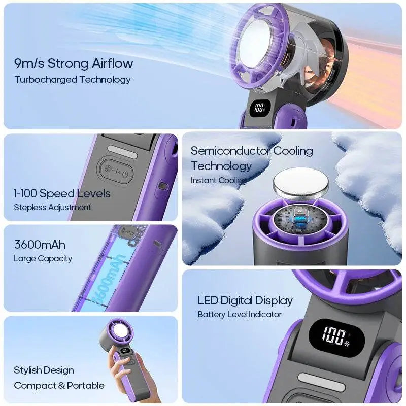 Foldable & Portable Mini Rechargeable Cooling Handheld Fan - Vox Megastore