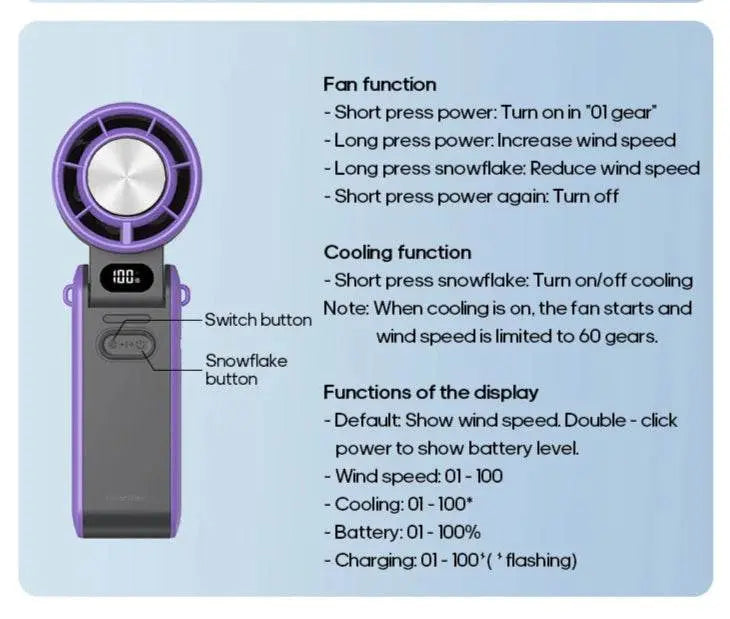 Foldable & Portable Mini Rechargeable Cooling Handheld Fan - Vox Megastore