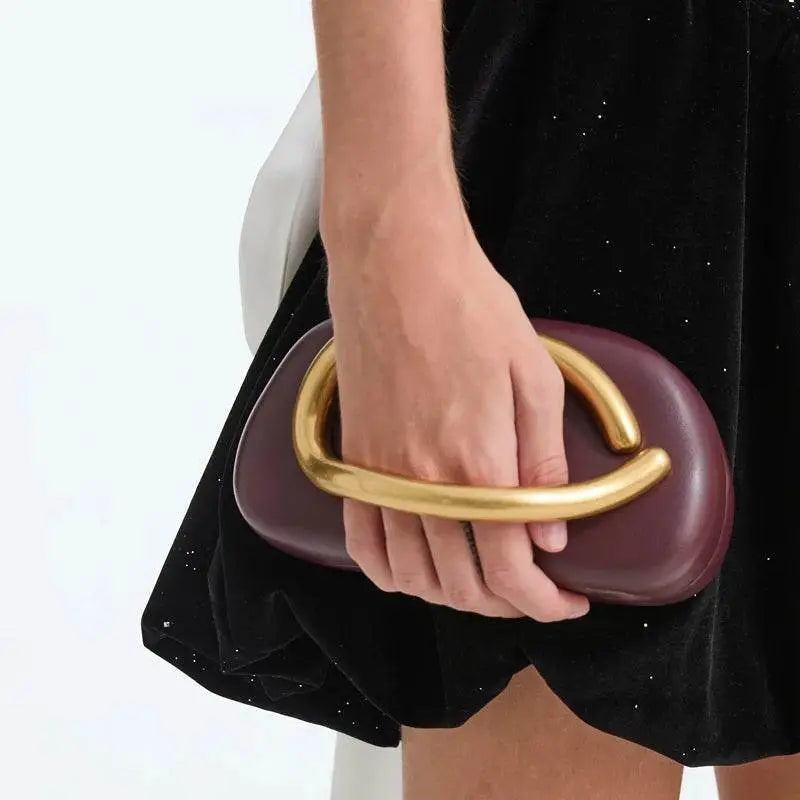 Gold Clasped Box Bag - Vox Megastore