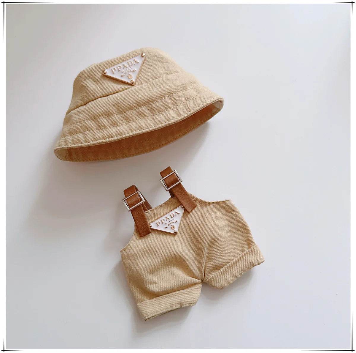 PRDA Labubu Doll Outfit – Cute Bucket Hat & Onesie Clothes Set - Vox Megastore