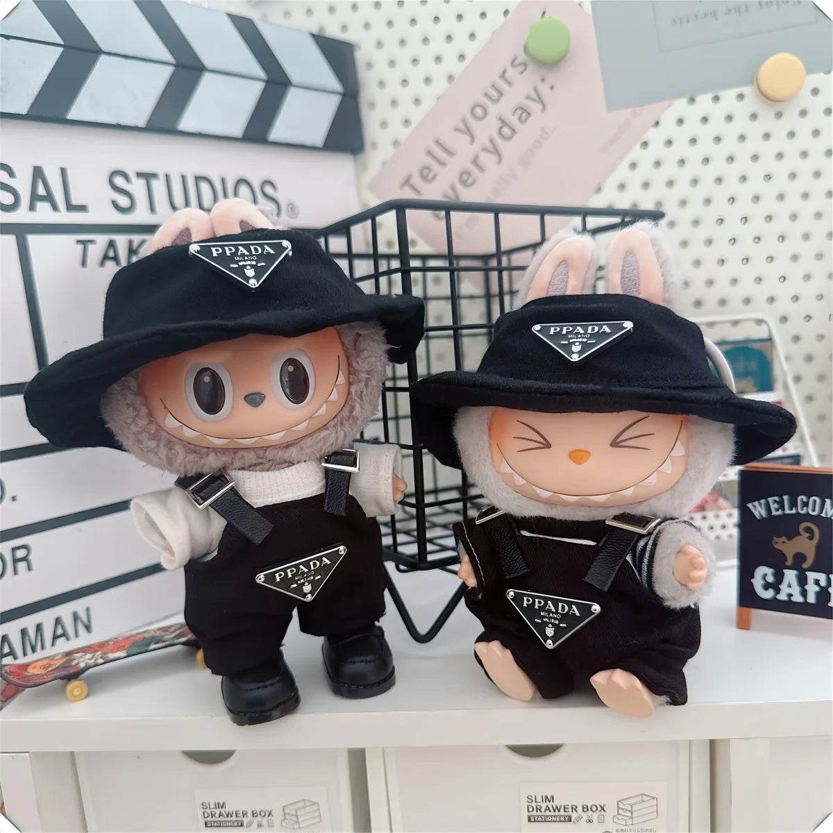 PRDA Labubu Doll Outfit – Cute Bucket Hat & Onesie Clothes Set - Vox Megastore
