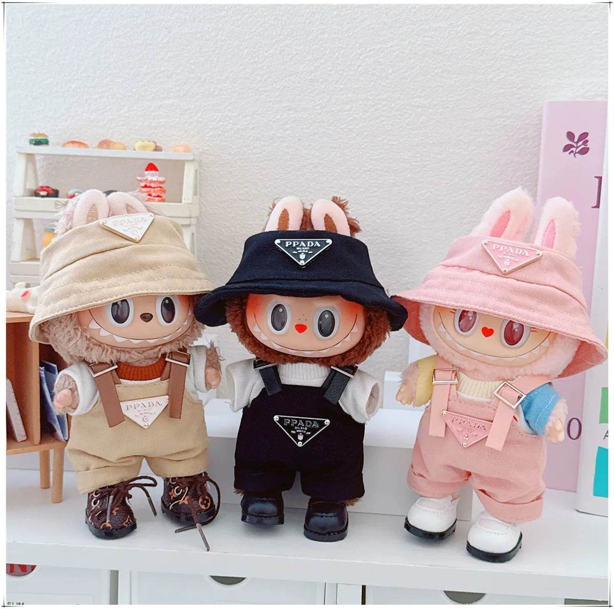 PRDA Labubu Doll Outfit – Cute Bucket Hat & Onesie Clothes Set - Vox Megastore