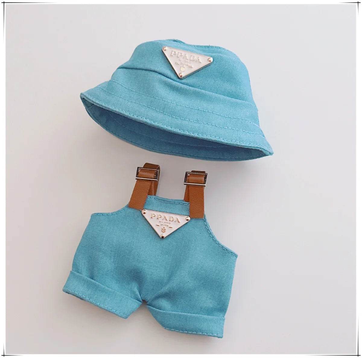 PRDA Labubu Doll Outfit – Cute Bucket Hat & Onesie Clothes Set - Vox Megastore