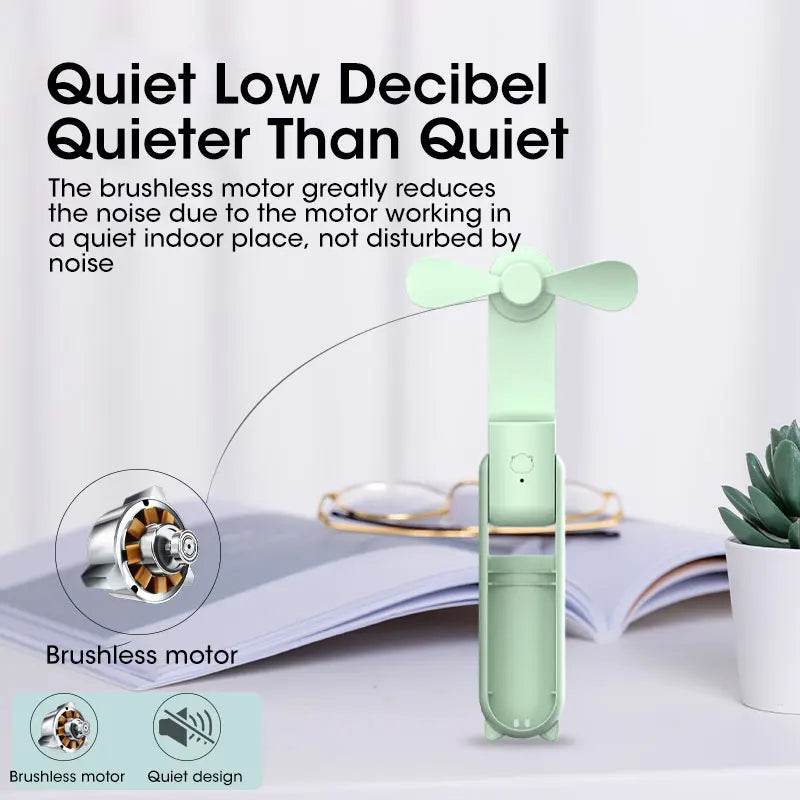 Portable Mini Handheld Fan: Rechargeable Pocket Fan with Built-In Power Bank - Vox Megastore