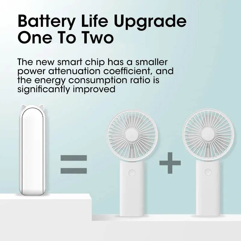 Portable Mini Handheld Fan: Rechargeable Pocket Fan with Built-In Power Bank - Vox Megastore