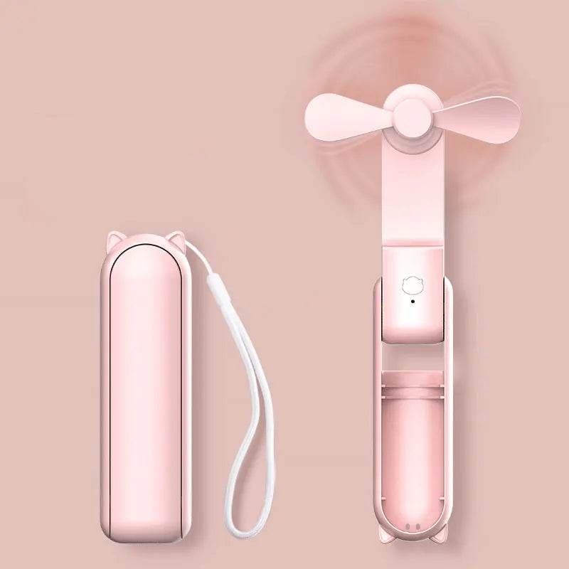 Portable Mini Handheld Fan: Rechargeable Pocket Fan with Built-In Power Bank - Vox Megastore