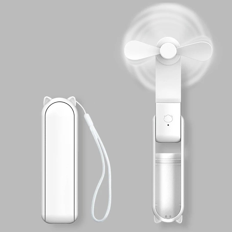 Portable Mini Handheld Fan: Rechargeable Pocket Fan with Built-In Power Bank