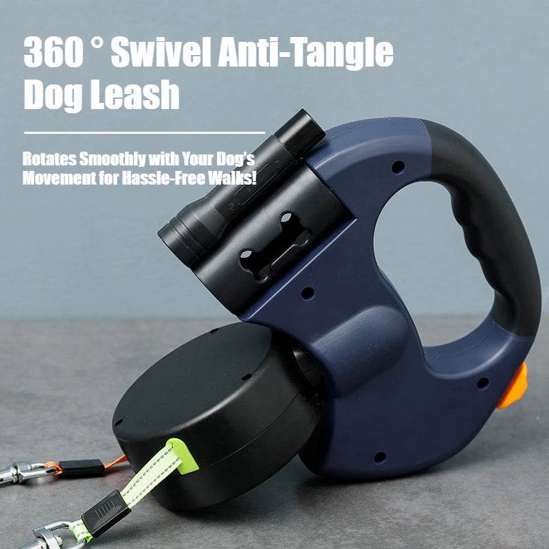 2-in-1 Retractable Anti-Tangle Dog Harness for Two – Reflective Leash with Flashlight - Vox Megastore  