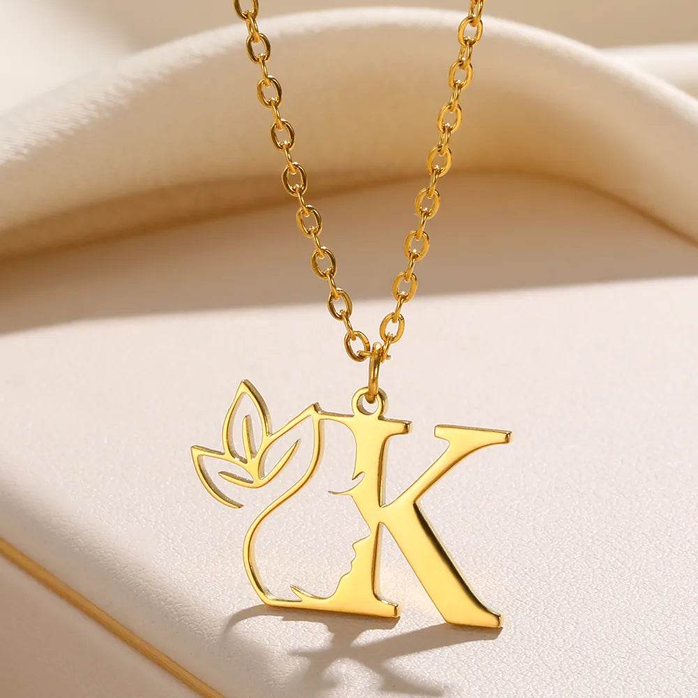 Beauty Flower Initial Necklace Vox Megastore