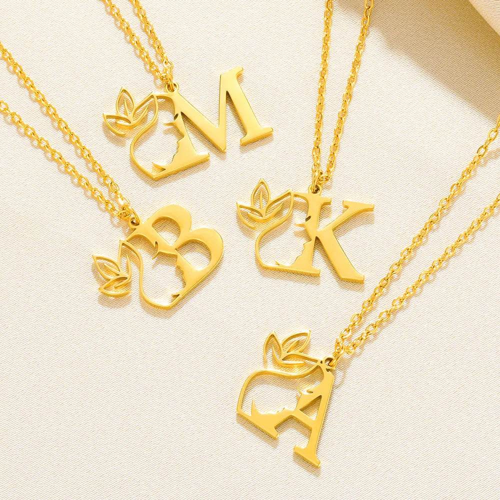 Beauty Flower Initial Necklace Vox Megastore