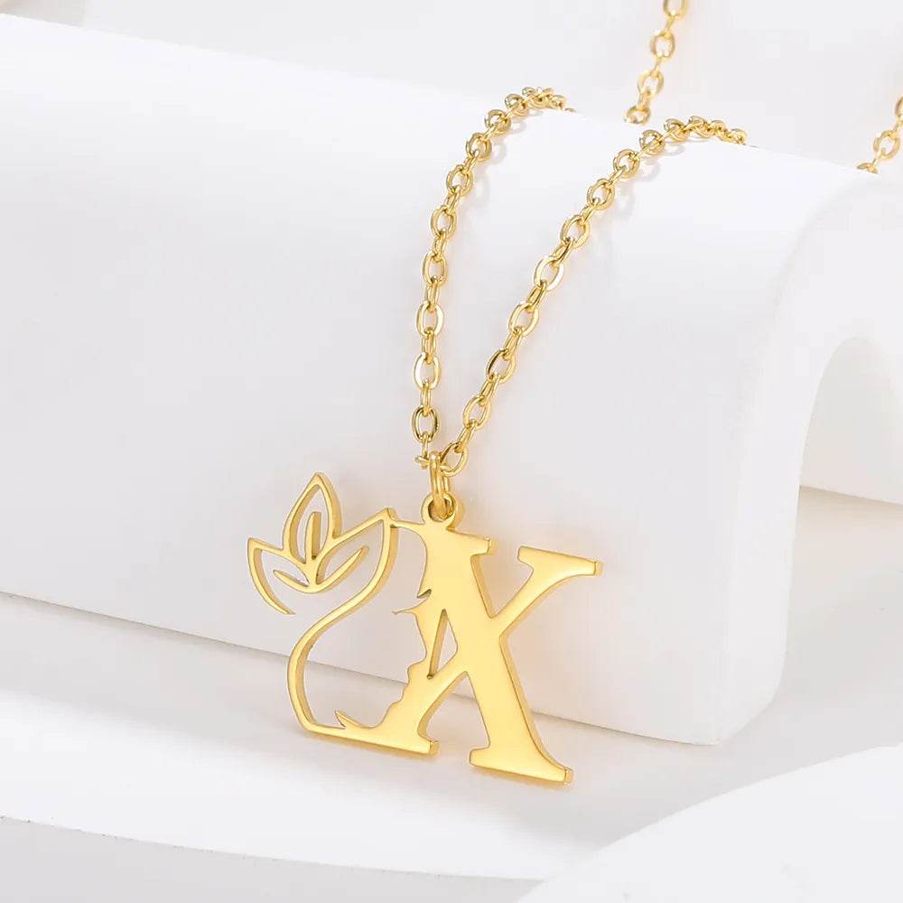Beauty Flower Initial Necklace Vox Megastore