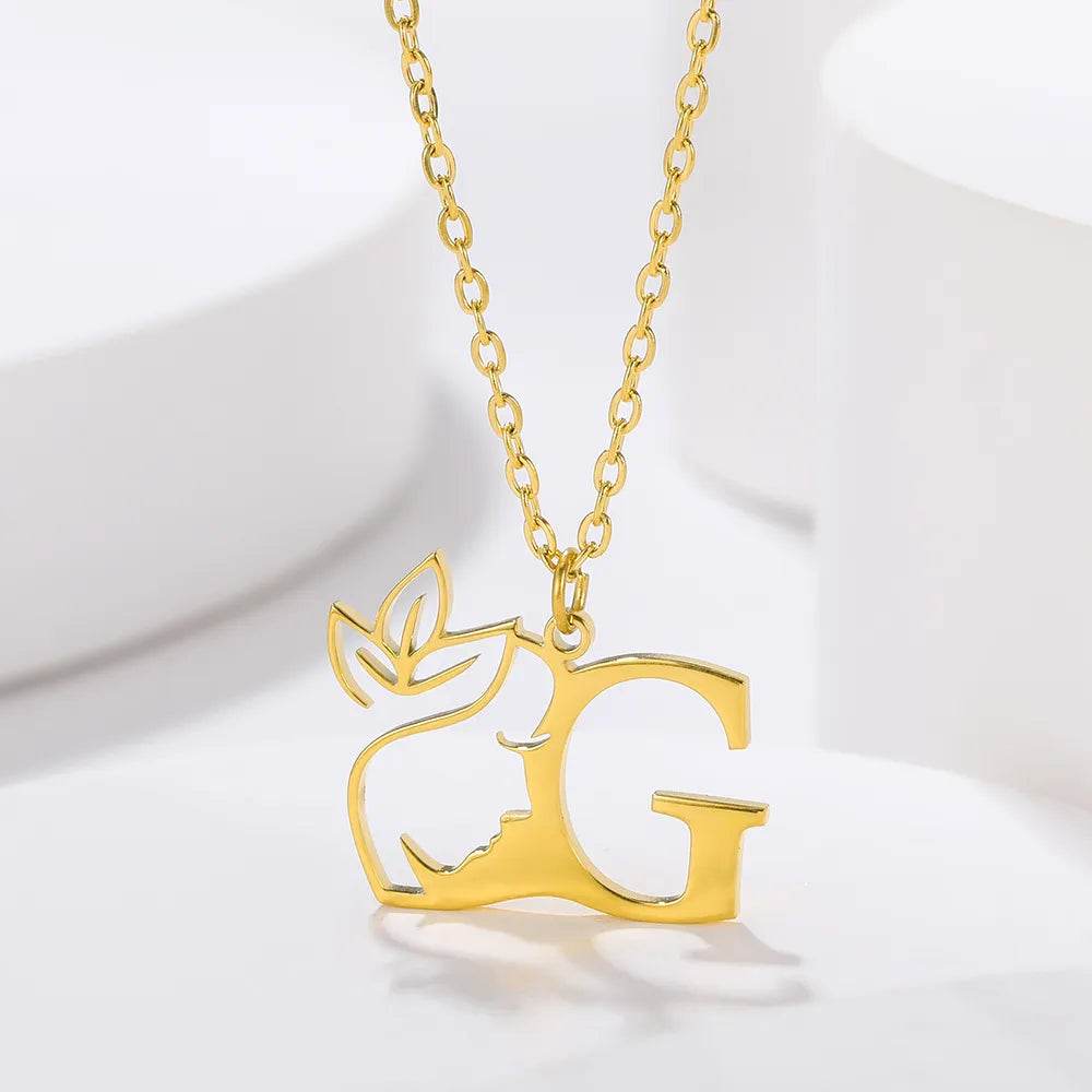 Beauty Flower Initial Necklace Vox Megastore