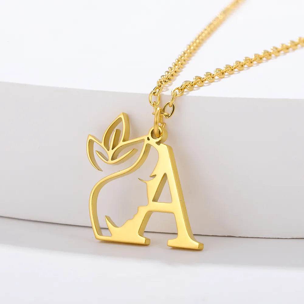 Beauty Flower Initial Necklace Vox Megastore