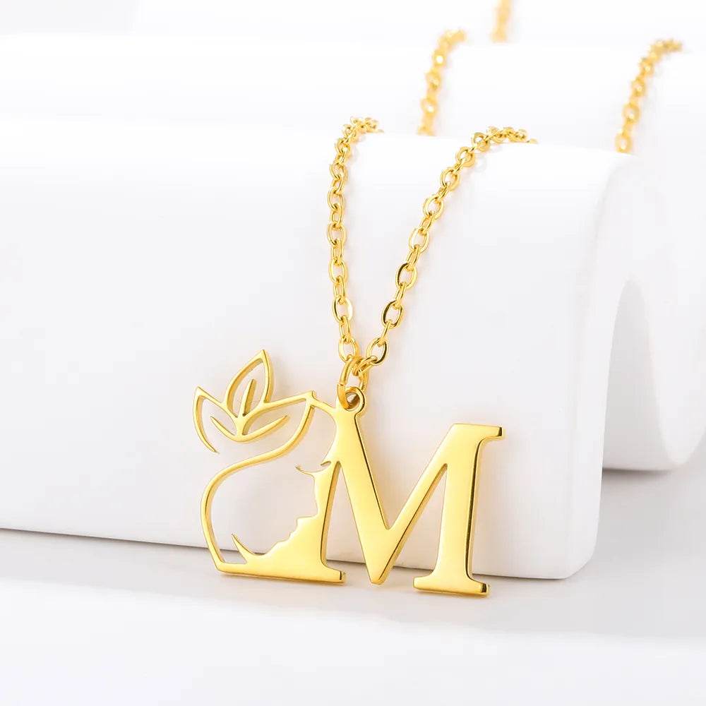 Beauty Flower Initial Necklace Vox Megastore