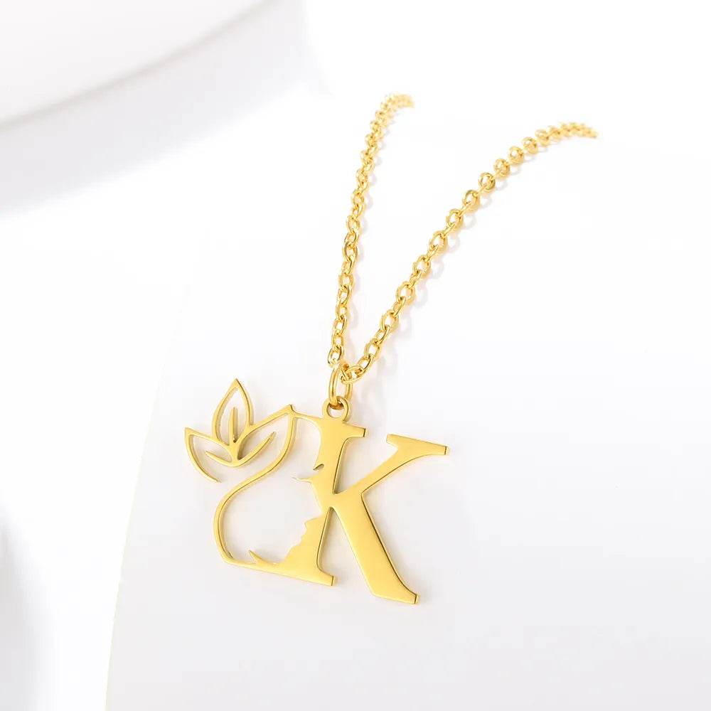 Beauty Flower Initial Necklace Vox Megastore