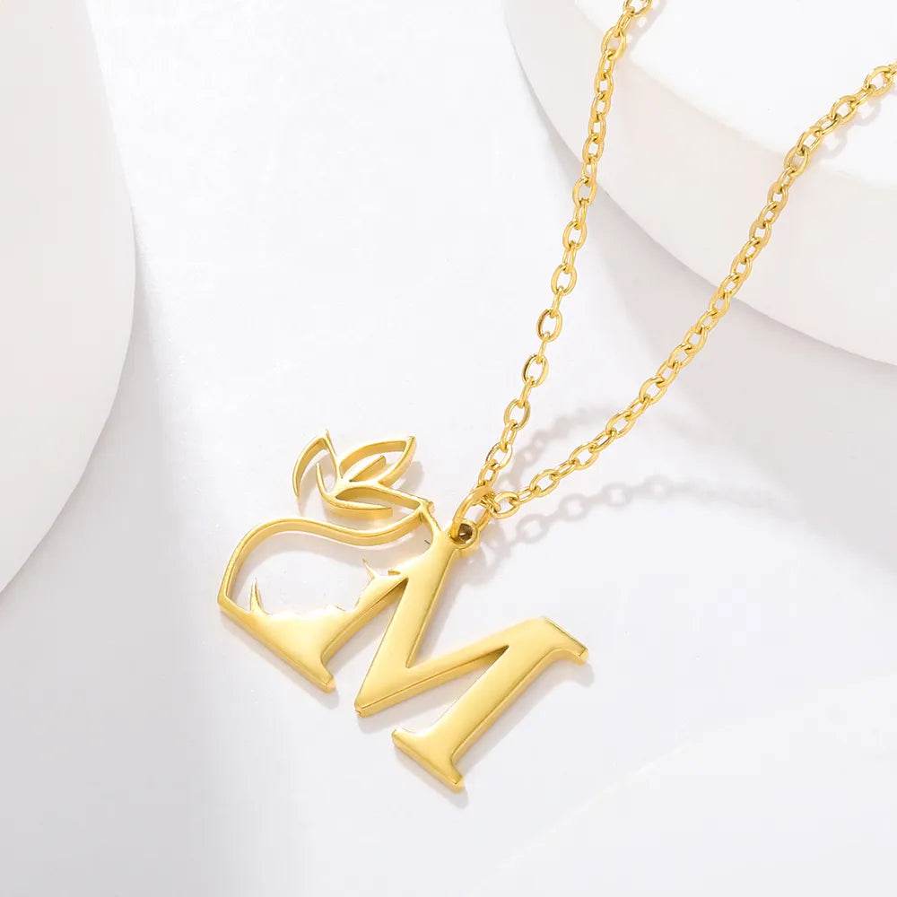 Beauty Flower Initial Necklace Vox Megastore