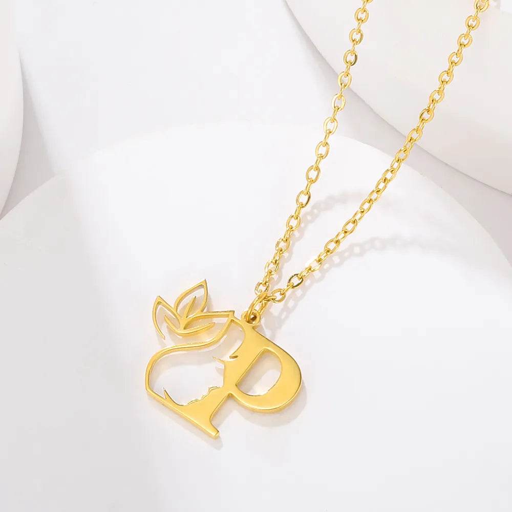 Beauty Flower Initial Necklace Vox Megastore