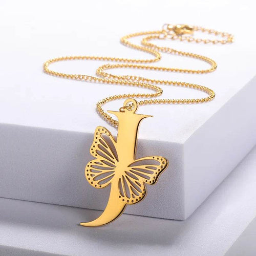 Butterfly Initial Pendant Necklace Vox Megastore