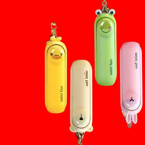 Cute Portable Mini Handheld Fan: Rechargeable Pocket Fan with Built-In Torch - Vox Megastore  