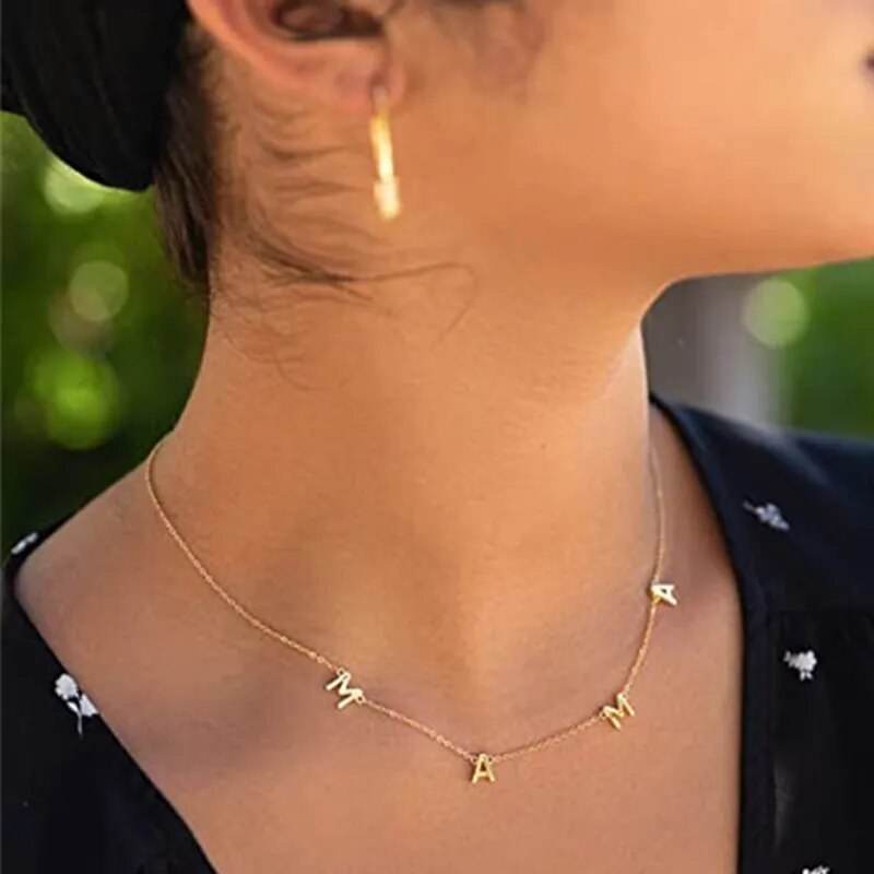 Dainty Mama Letter Pendant Necklace Vox Megastore