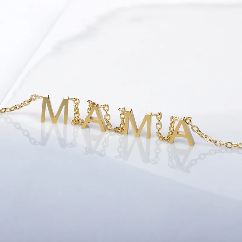 Dainty Mama Letter Pendant Necklace Vox Megastore