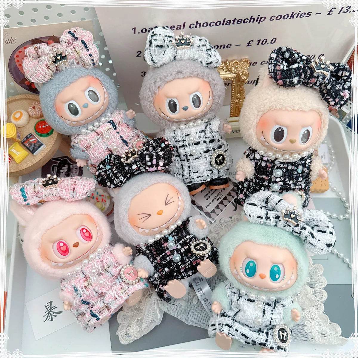 Elegant Labubu Doll Outfit – Pearl Necklace Dress, Bow & Shoe Set - Vox Megastore  
