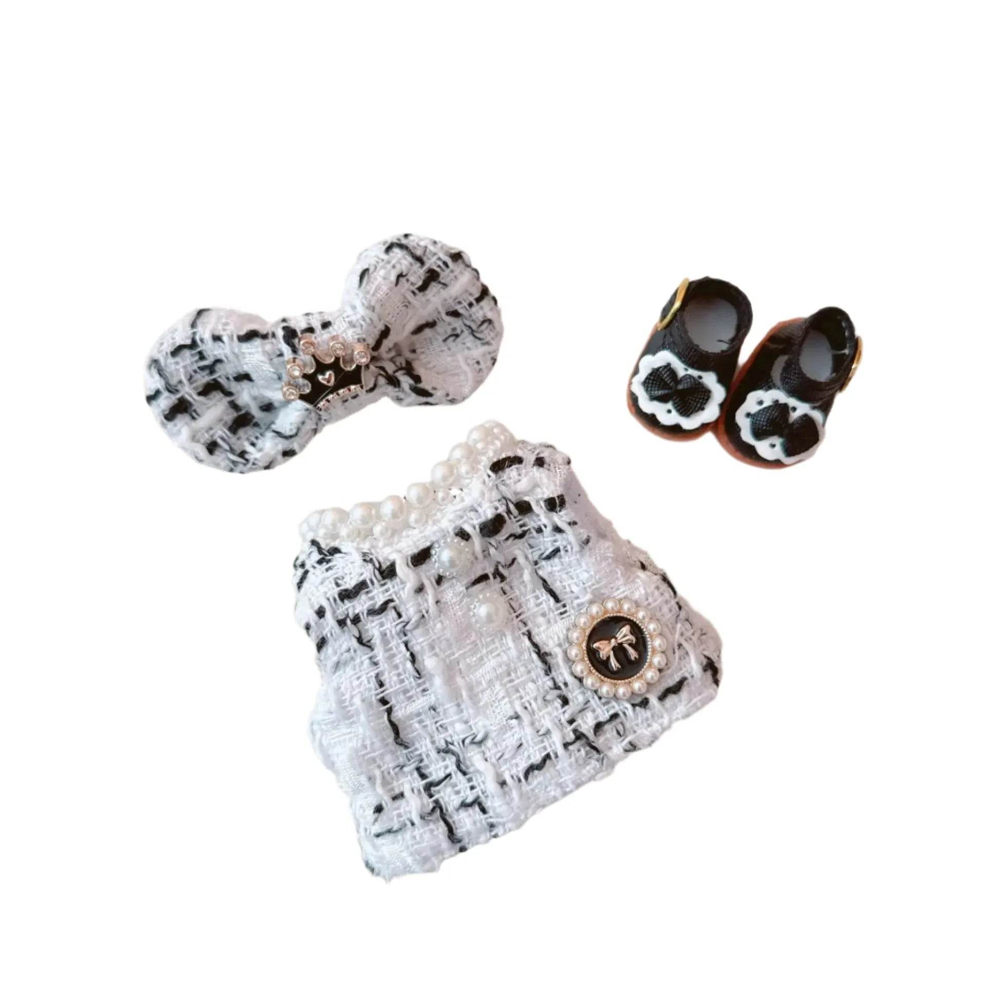 Elegant Labubu Doll Outfit – Pearl Necklace Dress, Bow & Shoe Set - Vox Megastore  