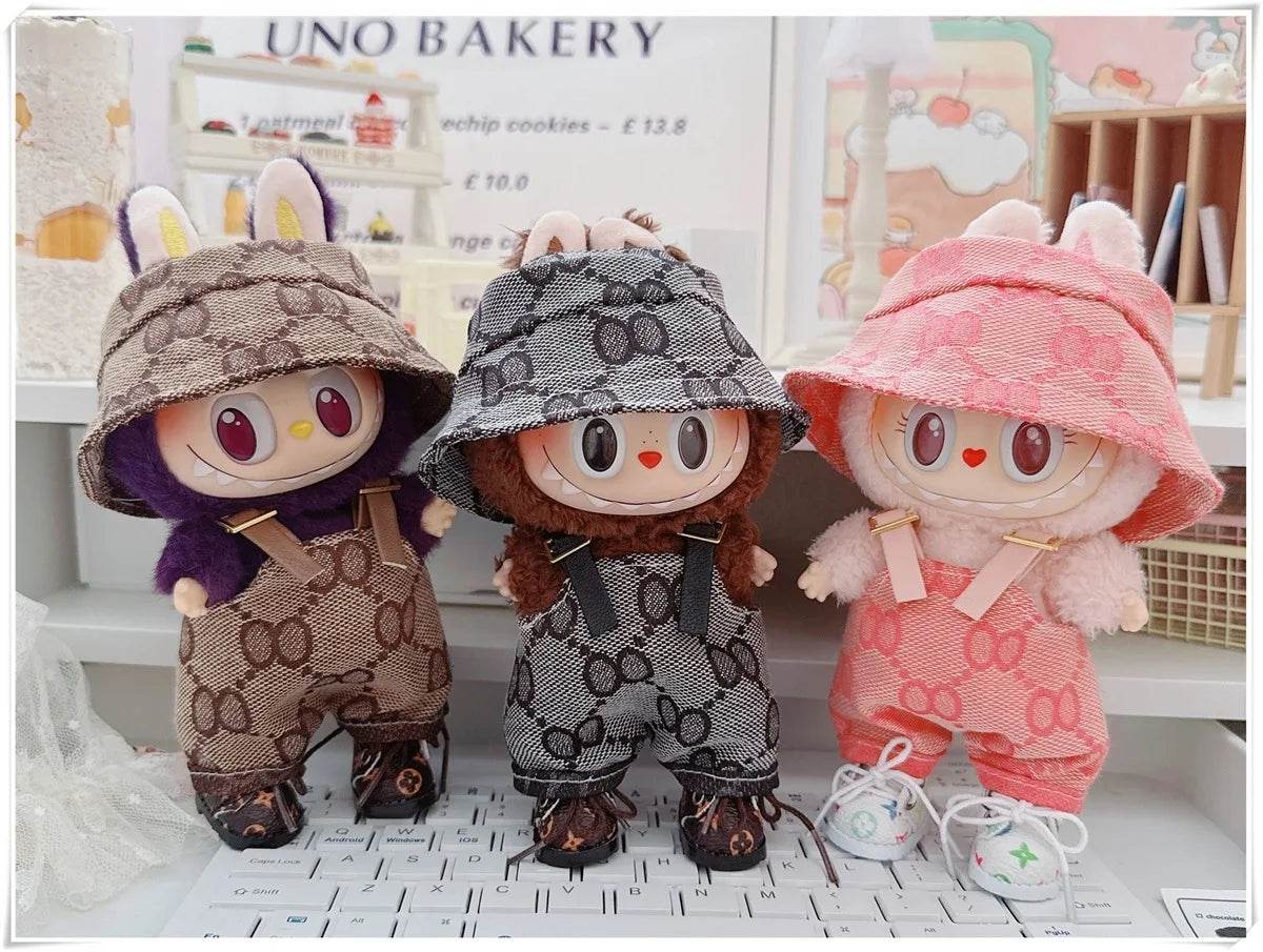 GUCI Labubu Doll Outfit – Cute Bucket Hat & Onesie Clothes Set - Vox Megastore  
