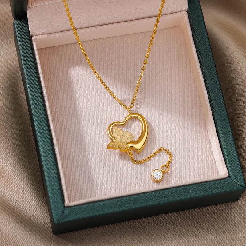 Heart Butterfly Necklace Vox Megastore