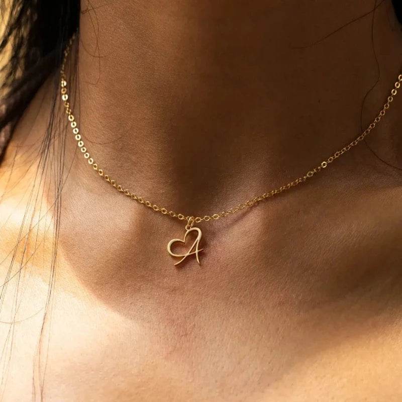 Heart Initial Letter Necklace Vox Megastore