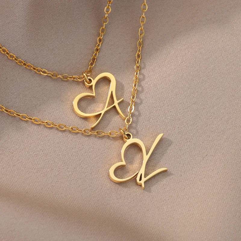 Heart Initial Letter Necklace Vox Megastore