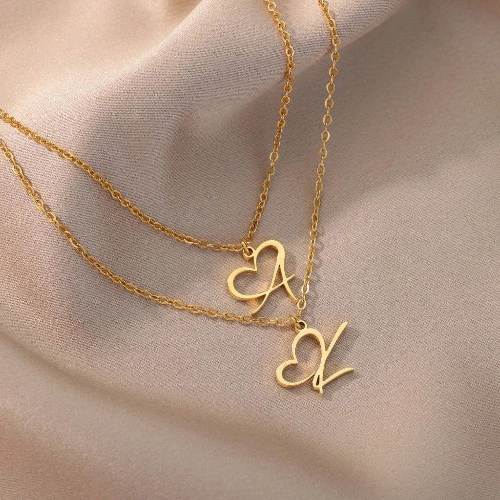 Heart Initial Letter Necklace Vox Megastore