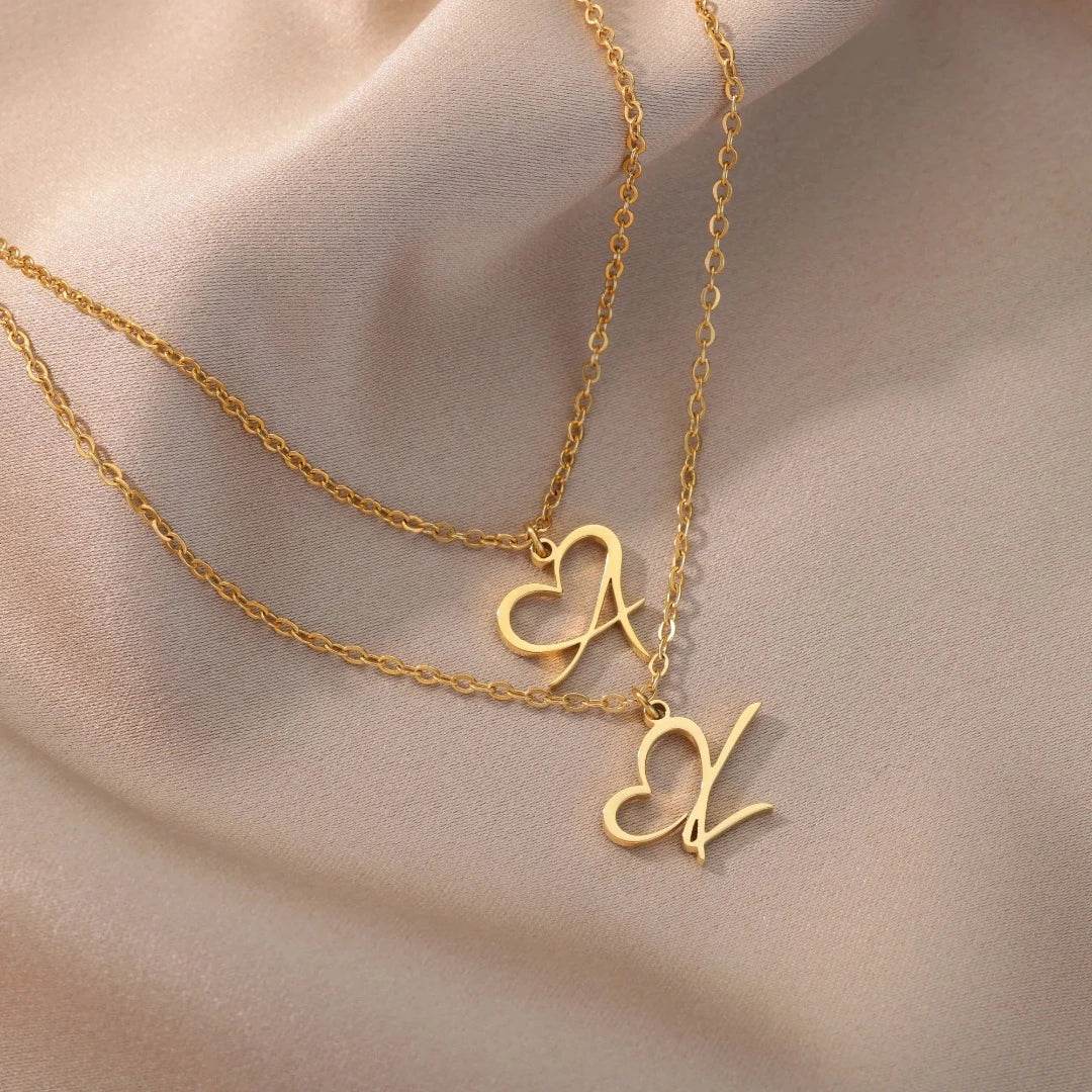 Heart Initial Letter Necklace Vox Megastore