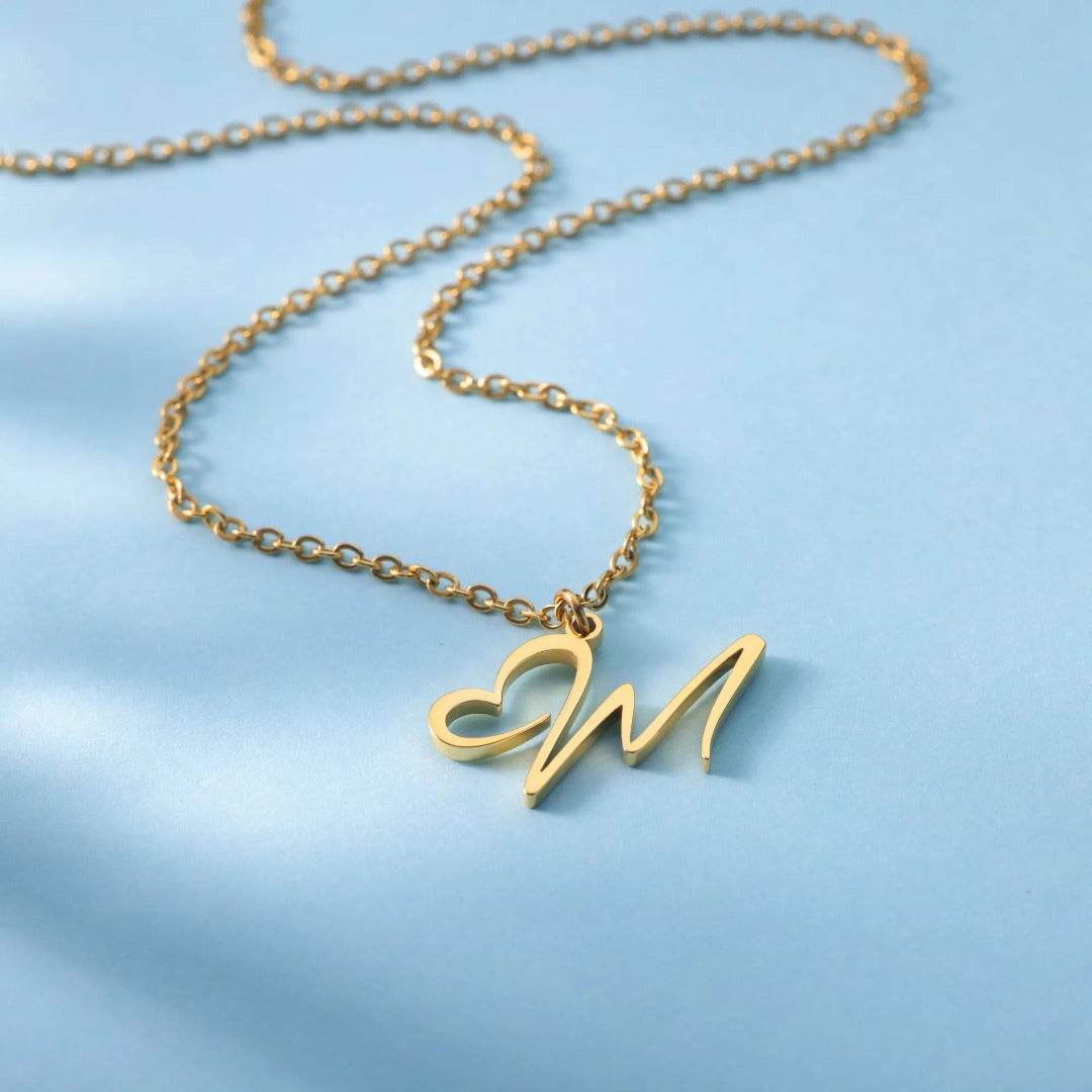 Heart Initial Letter Necklace Vox Megastore