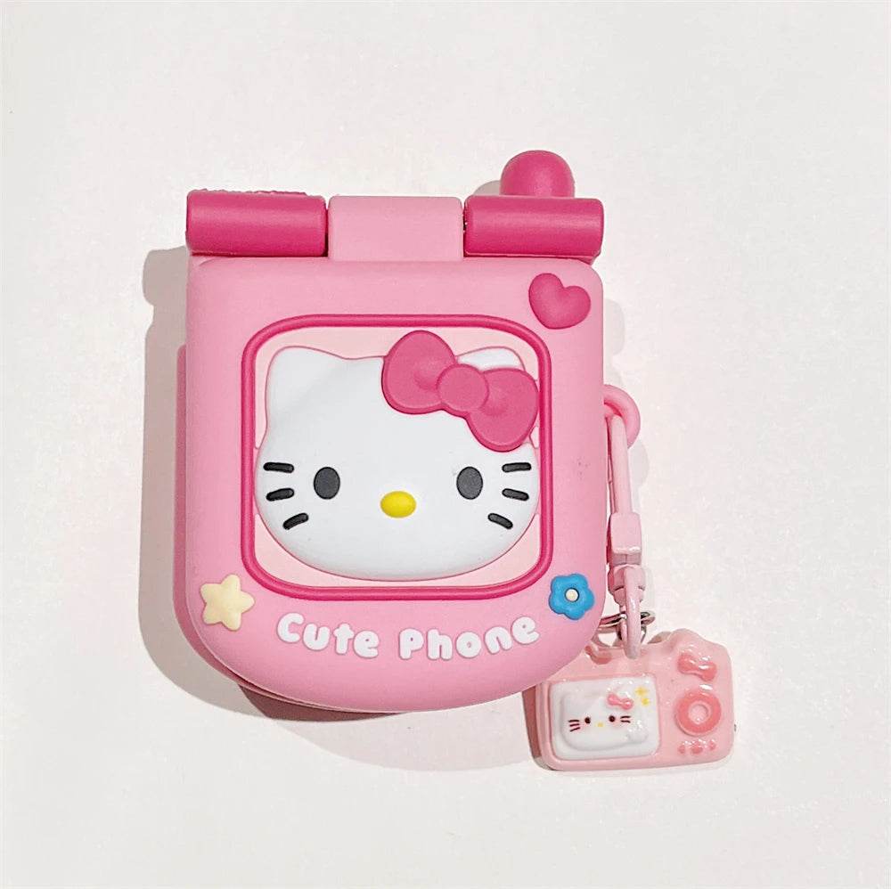Kitty Flip Phone AirPods Case With Mirror Vox Megastore