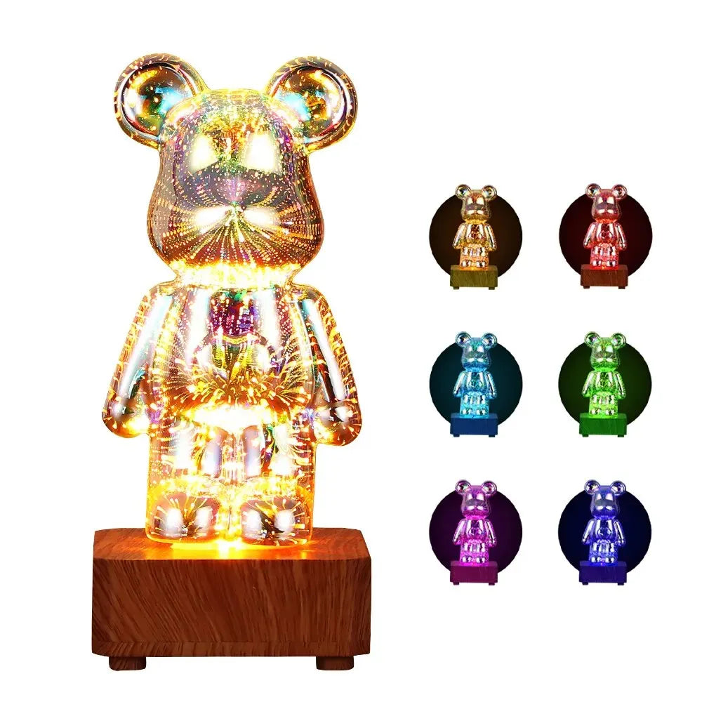 LED 3D Bear Firework Night Light Vox Megastore