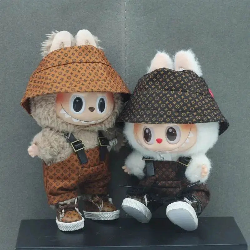 Labudd Exclusive Collection Luxury LV Labubu Doll Outfit – Monogram Onesie & Bucket Hat Set | Vox ...