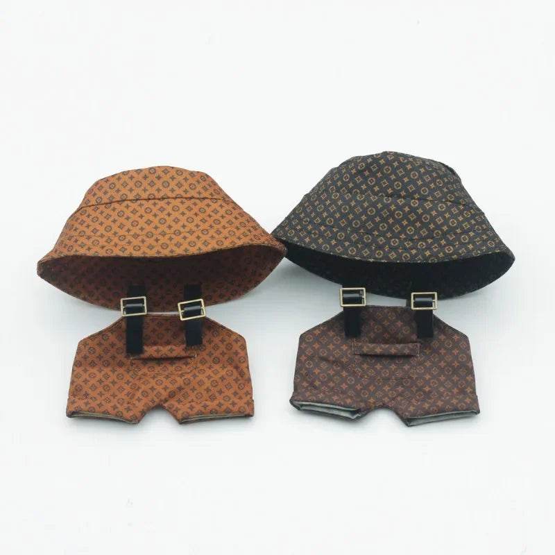 Luxury LV Labubu Doll Outfit – Monogram Onesie & Bucket Hat Set - Vox Megastore  