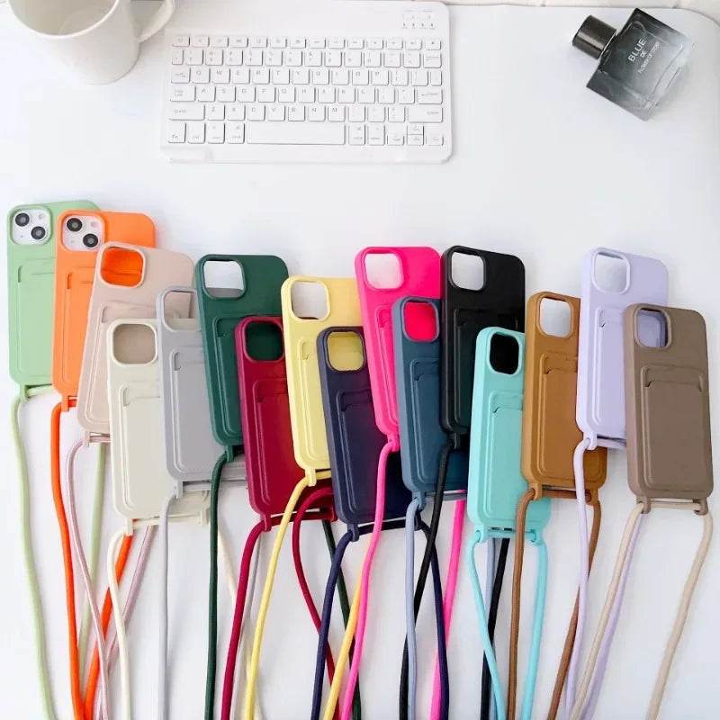Pastel Lanyard iPhone Case With Card Holder Vox Megastore