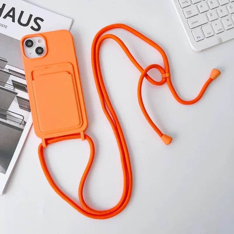 Pastel Lanyard iPhone Case With Card Holder Vox Megastore