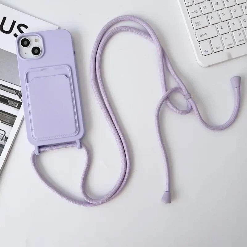 Pastel Lanyard iPhone Case With Card Holder Vox Megastore