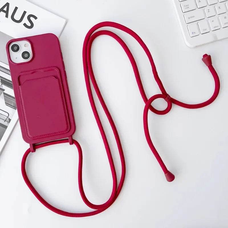 Pastel Lanyard iPhone Case With Card Holder Vox Megastore