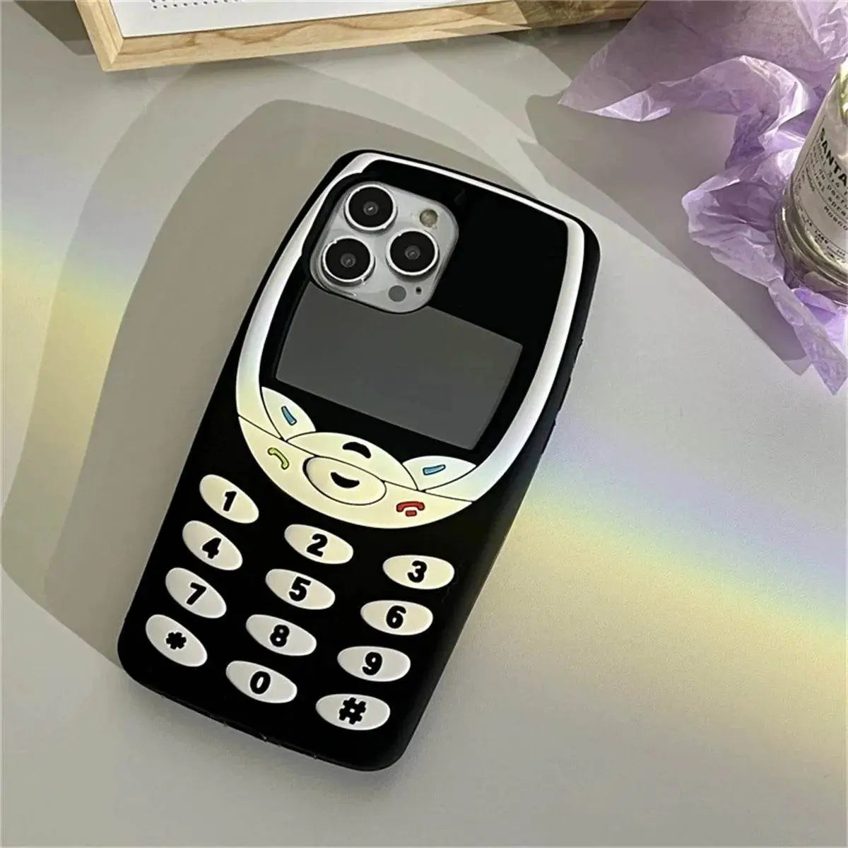 Retro Nokia Silicone iPhone Case - Black / iPhone 15 Pro Max