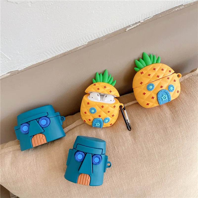 SpongeBob’s & Squidward Pineapple House Case For Airpods - Vox Megastore