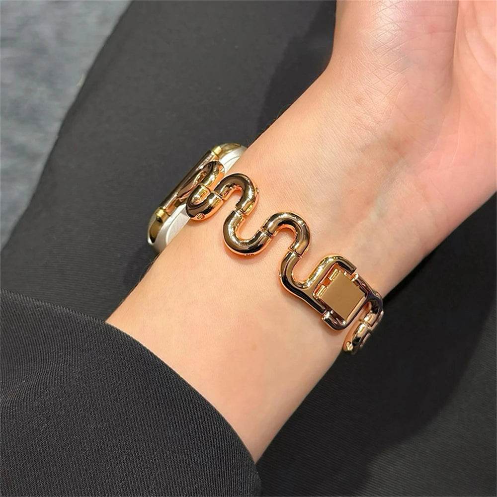 Irregular Wave Metal Apple Watch Strap - Vox Megastore