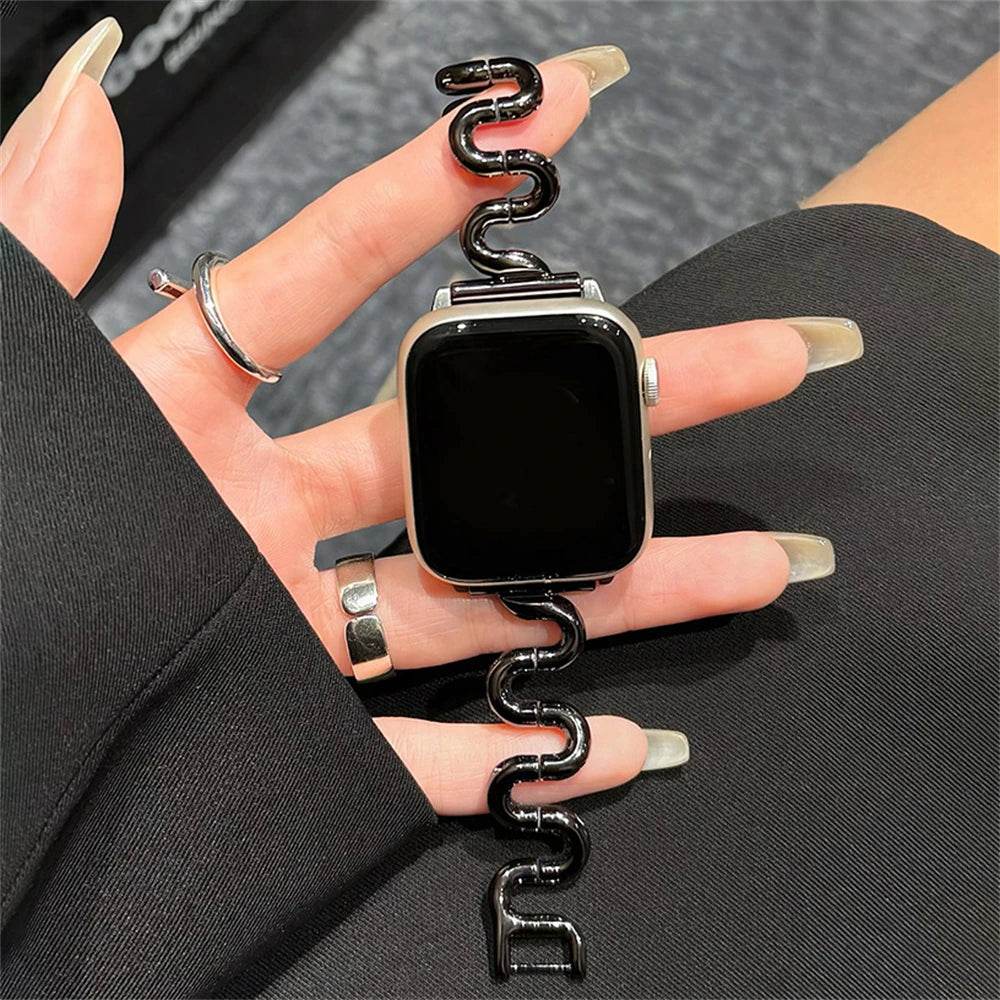 Irregular Wave Metal Apple Watch Strap - Vox Megastore