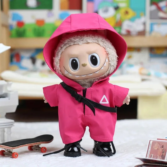 Squid Game Labubu Doll Outfit – Red Guard Onesie Costume