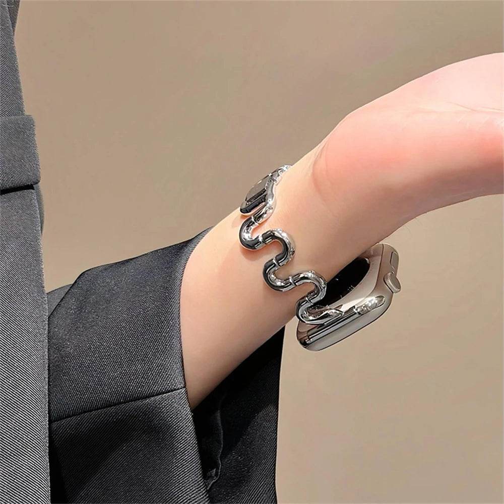 Irregular Wave Metal Apple Watch Strap - Vox Megastore