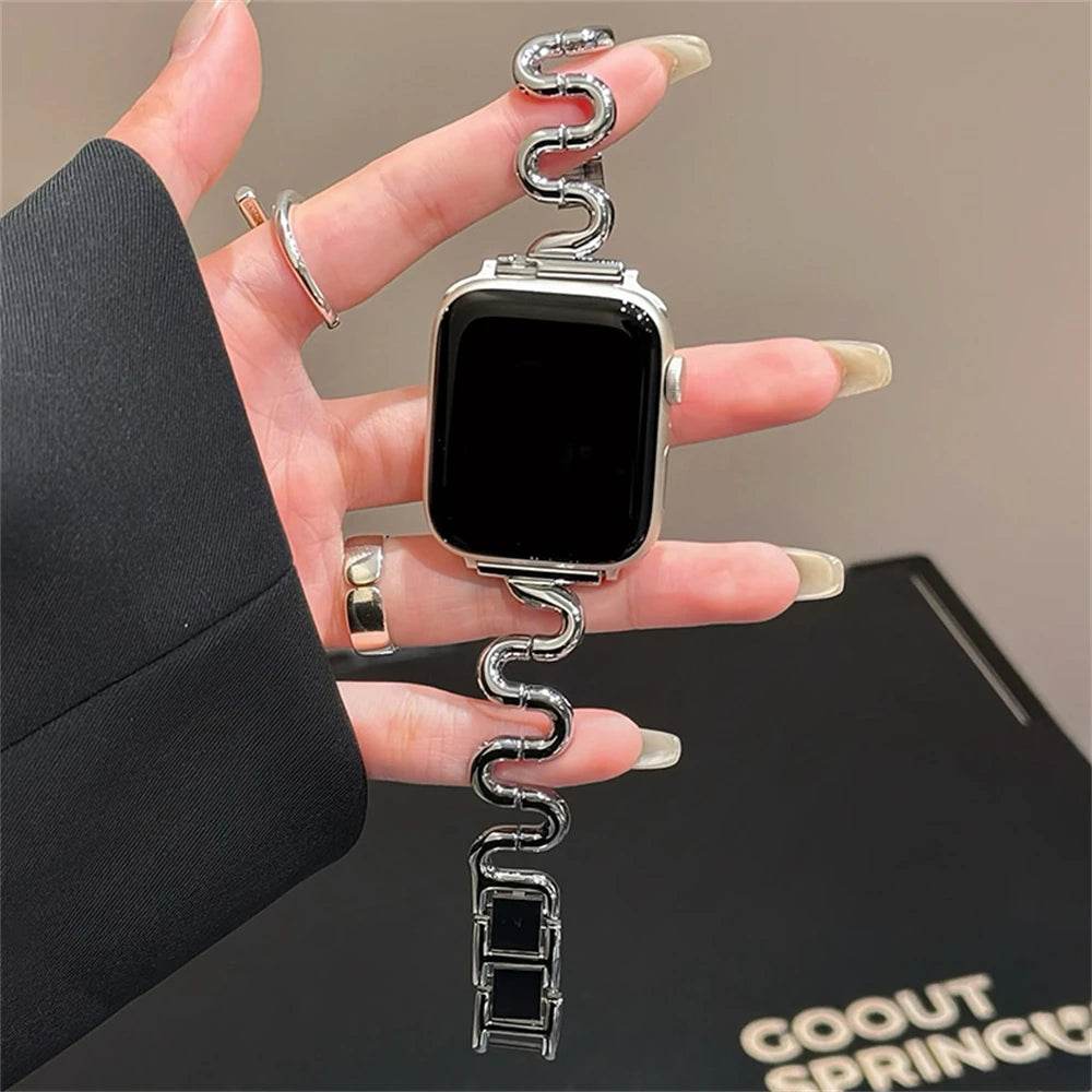 Irregular Wave Metal Apple Watch Strap - Vox Megastore
